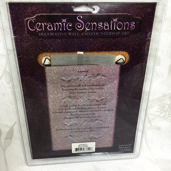 NENE THOMAS  Moondreamer Angel sitting on Moon Ceramic Wall Art VTG NOS - Picture 4 of 14